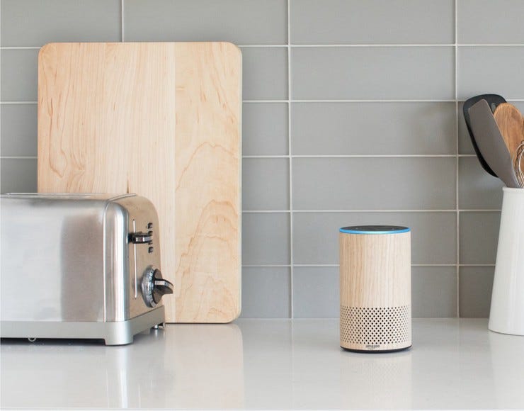 Amazon echo oak kitchen counter