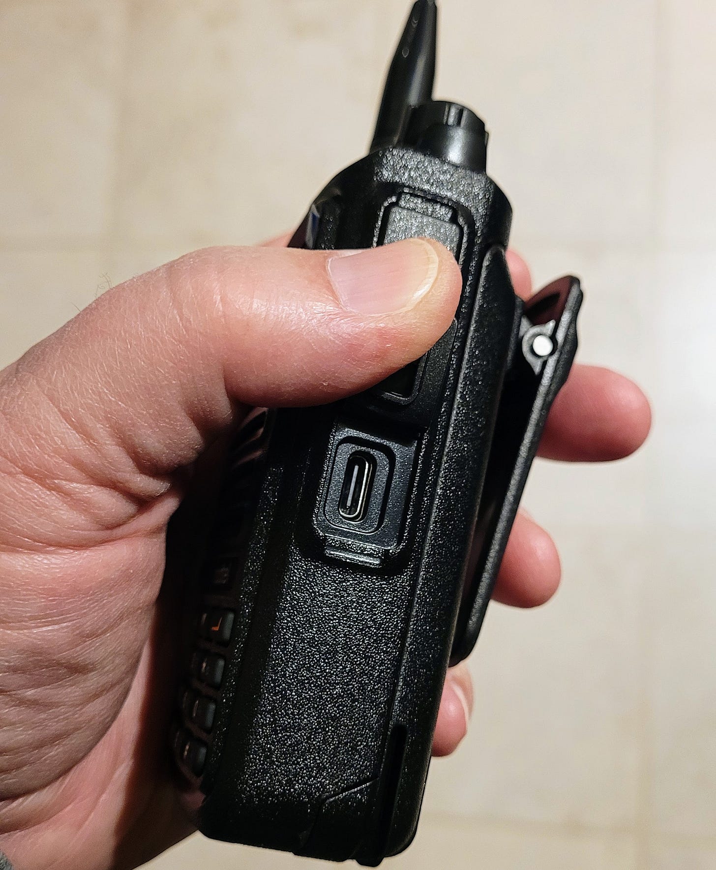 USB-C charging port on radio USB-C charging port on radio