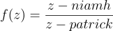 Equation defining a complex function f(z)
