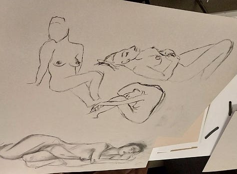 life model sketches in cardiff crosskeys life drawing