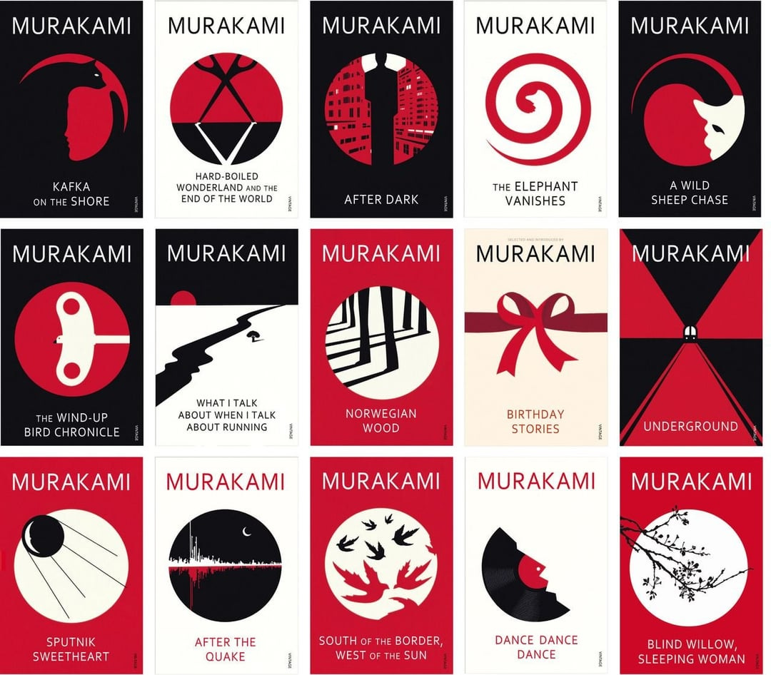 Haruki Murakami book covers in the UK : r/minimalism