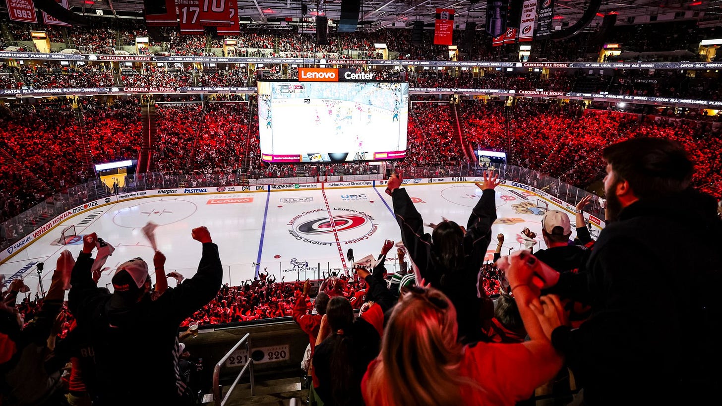 Photo of the Caniacs cheering during the SCF Game 4 Hurricanes Watch Party Photo of the Caniacs cheering during the SCF Game 4 Hurricanes Watch Party