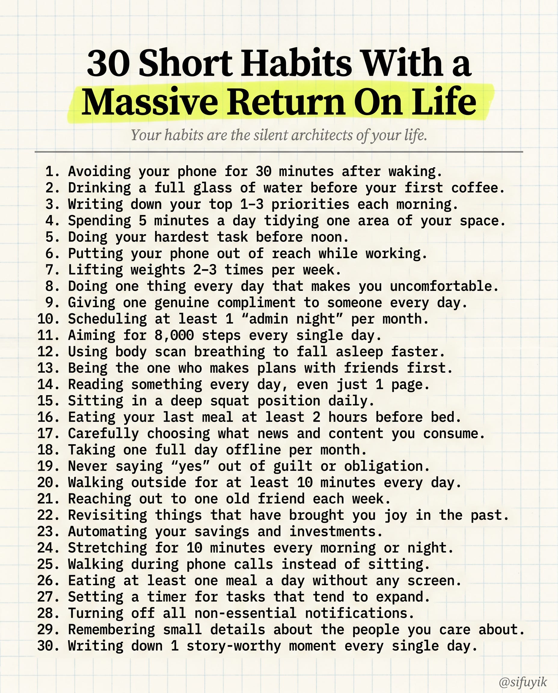 Specific Habits Examples 30 Short Habits With a Massive Return On Life