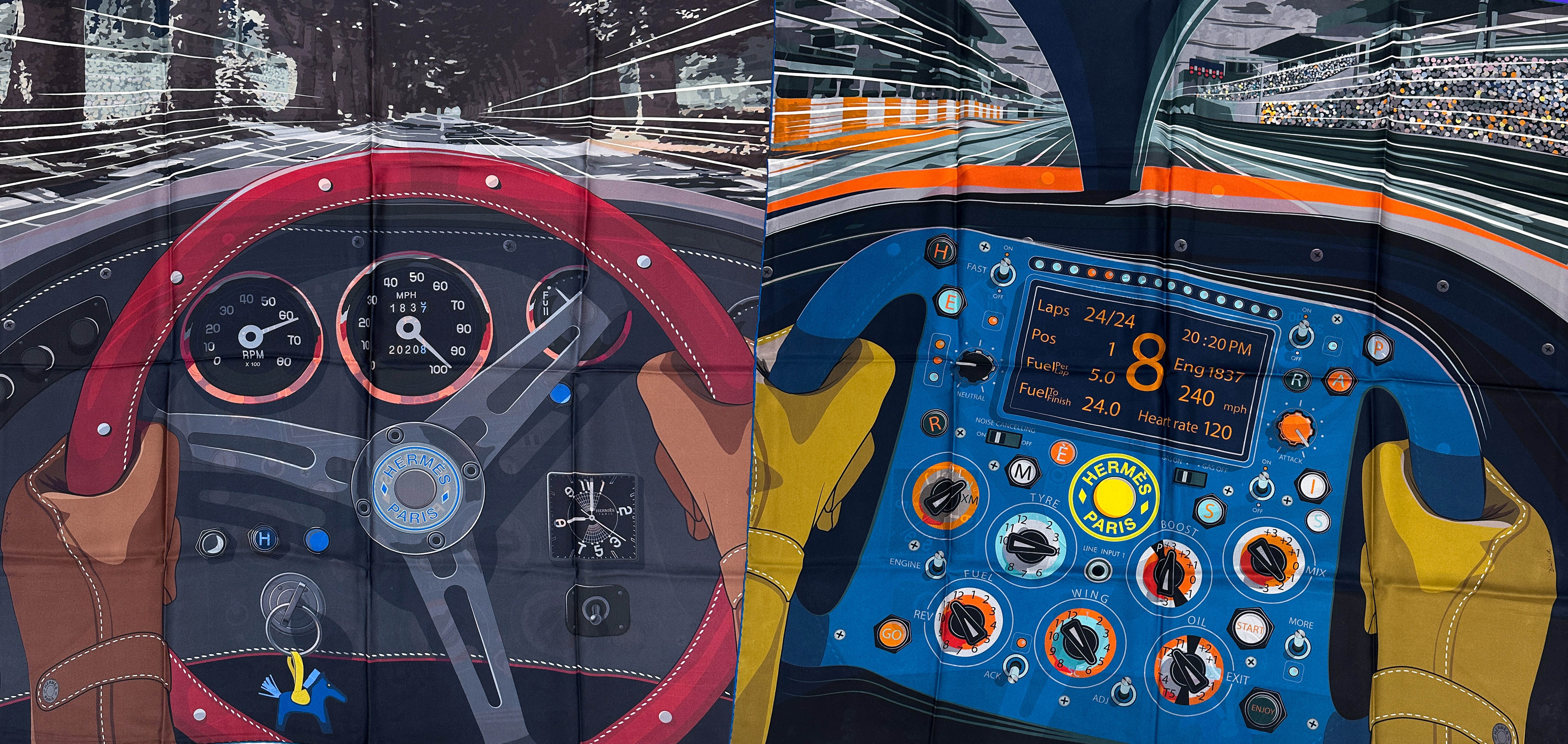 Hermès F1 Scarf, Automobiles & Zippers