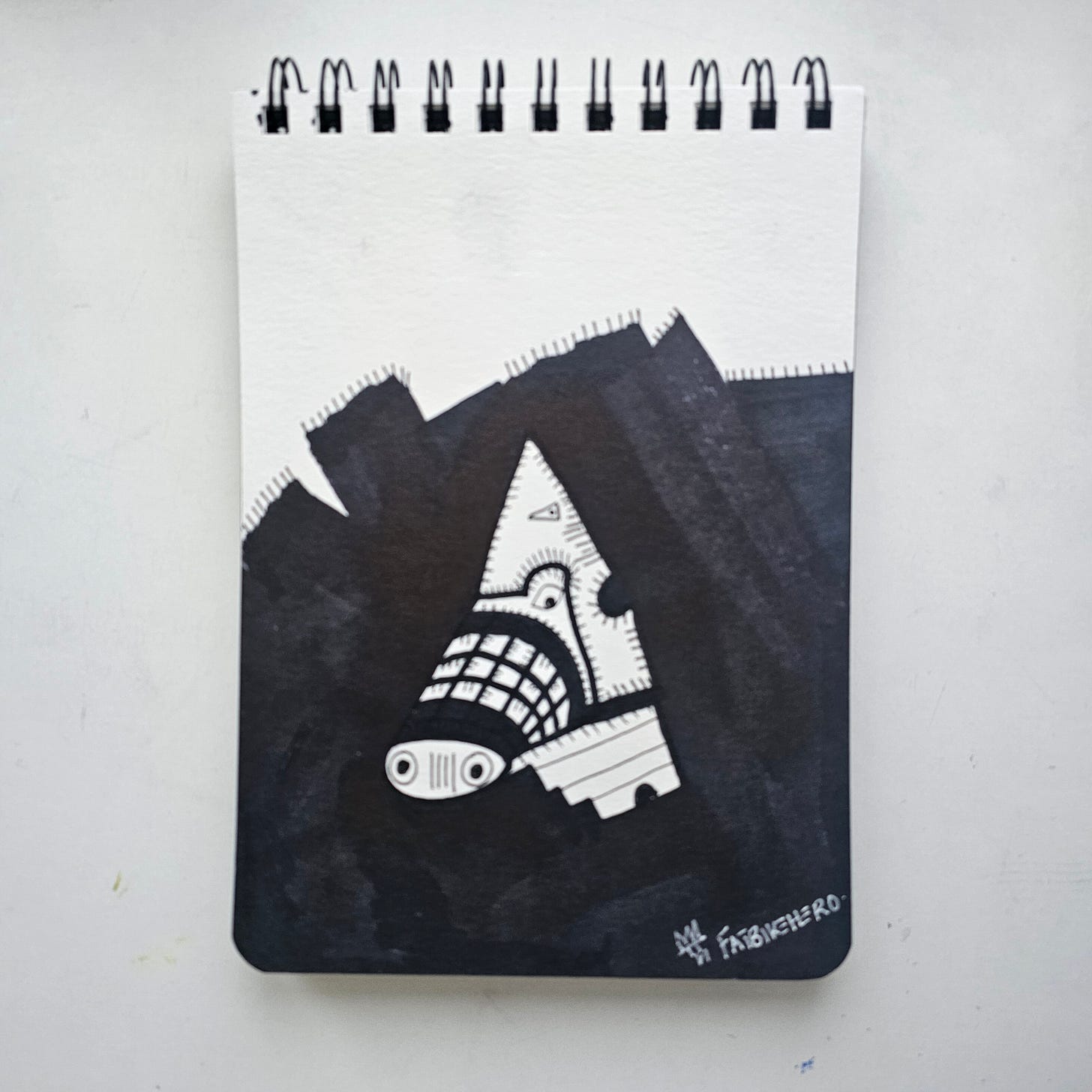 ​Artist: FatbikeHero (b. 1983) ​Nationality: International ​Primary URL: fatbikehero.com ​Work Title: SOUL TRANSFER? (Series/Diptych) ​Date of Completion: January 6, 2026 ​Medium: Professional Grade Black Ink on Acid-Free Spiral-Bound Paper ​Dimensions: Standard Notebook Format (Physical size verified by artist) ​Signature: Signed and dated in ink, lower-left and lower-right registers by the artist's hand.