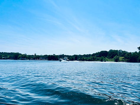 ship, decks, flag, boats, water, sky