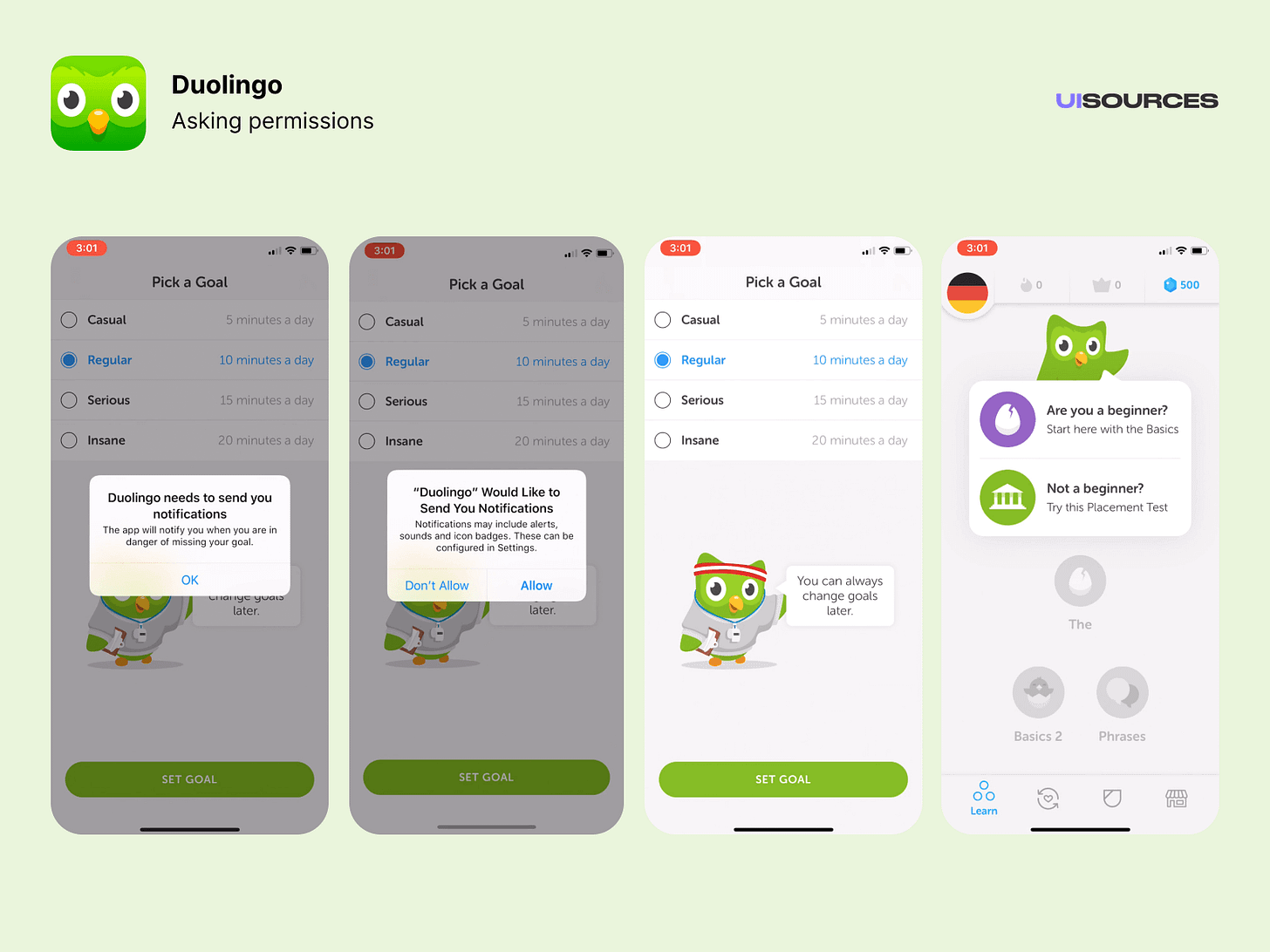 Résultat de recherche d'images pour "onboarding duolingo"