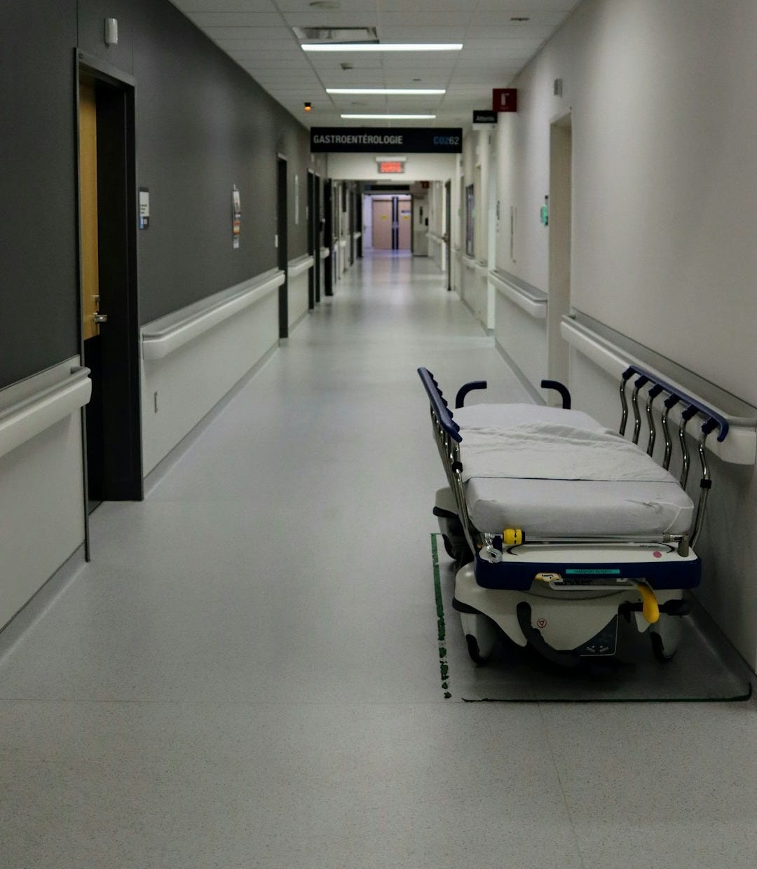 white and black hospital bed