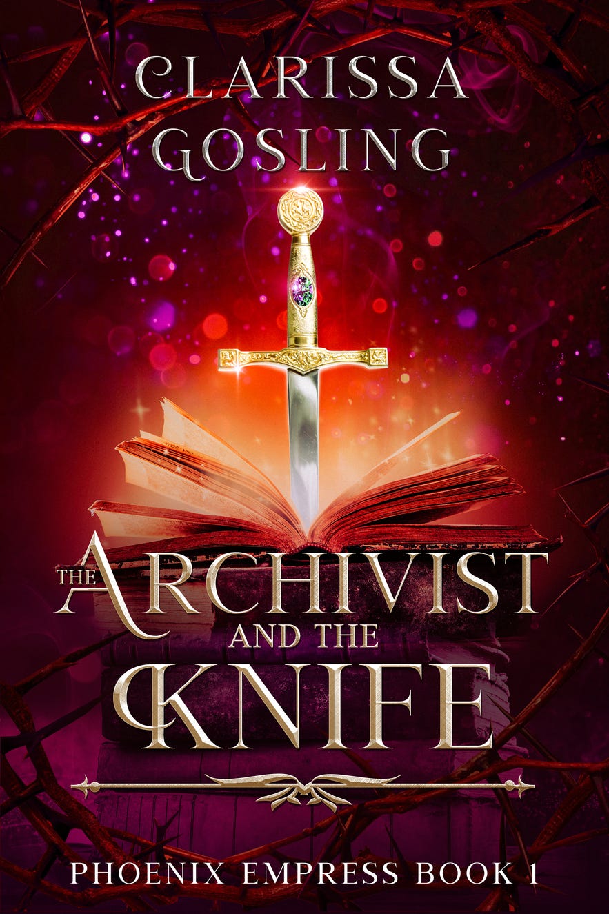 Book cover for The Archivist and the Knife by Clarissa Gosling
