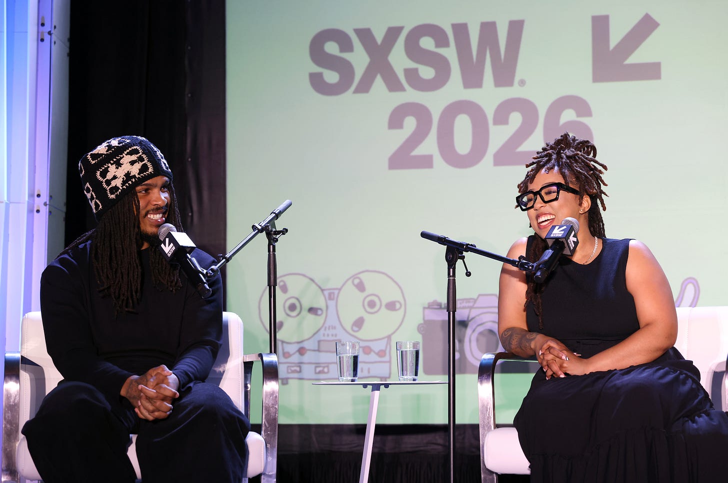 Keith Lee and Nishat Kurwa at the Vox Media Podcast Stage at SXSW Keith Lee and Nishat Kurwa at the Vox Media Podcast Stage at SXSW