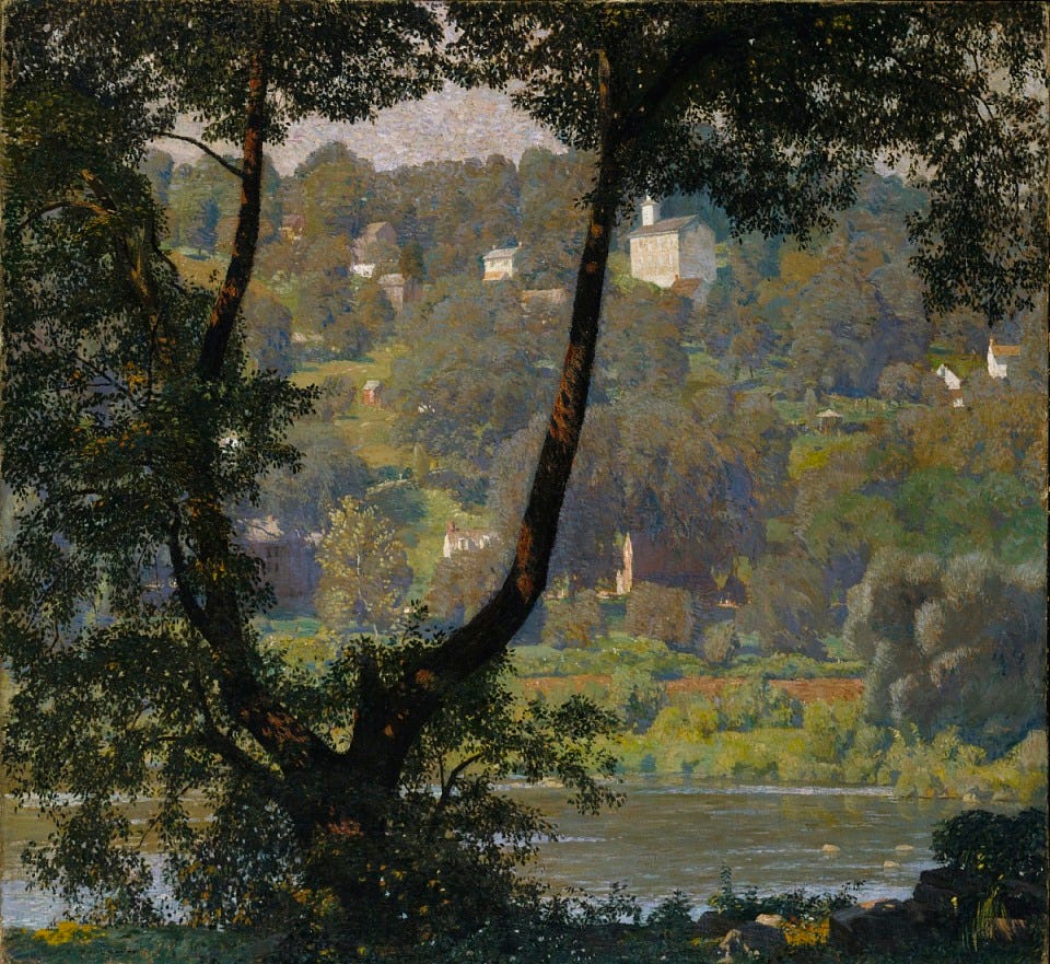 Daniel Garber, Tohickon, 1920, oil on canvas, Smithsonian American Art Museum, Bequest of Henry Ward Ranger through the National Academy of Design, 1922.6.3