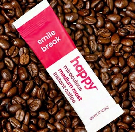 happy Coffee - Medium Roast Instant Coffee, 8 - 0.07oz packets