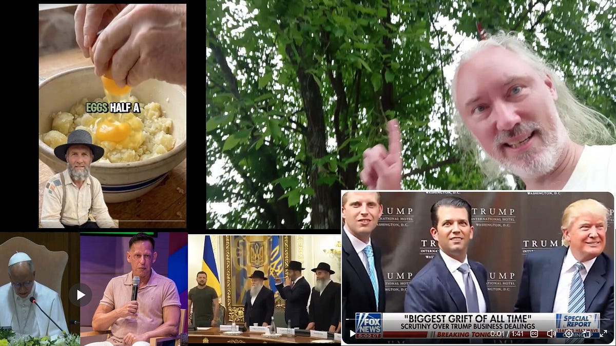 Iran gifted Quran quotes. Fox News on Trump-corruption. Nazi-Thiel & communist-pope? Amish-buns