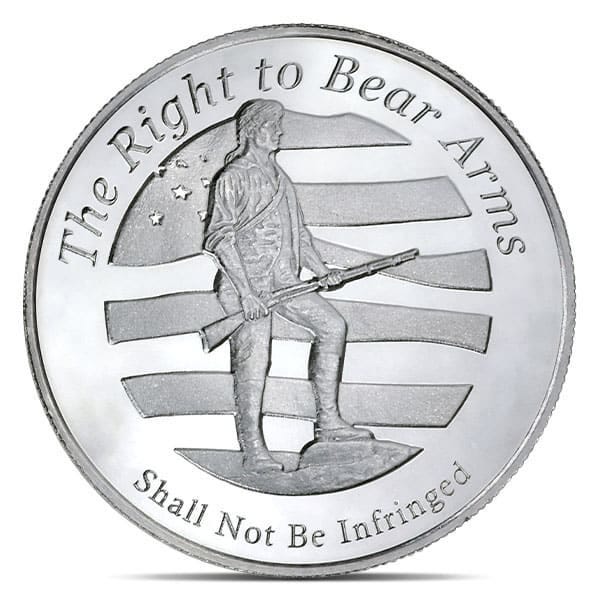 Second Amendment US Constitution Right To Bear Arms Gun Rights Silver Round — Money Metals Exchange