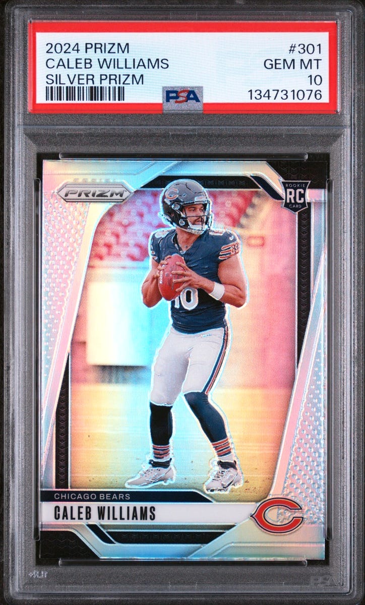 2024 Prizm Silver Caleb Williams Rookie Card PSA 10 2024 Prizm Silver Caleb Williams Rookie Card PSA 10