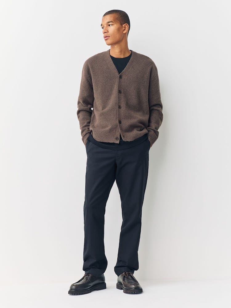 Brown Relaxed Fit Cosy Cardigan with Wool - Image 2 of 8