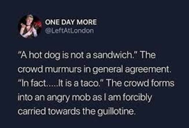 Is a hotdog a sandwich or a taco? Is a hotdog a sandwich or a taco?