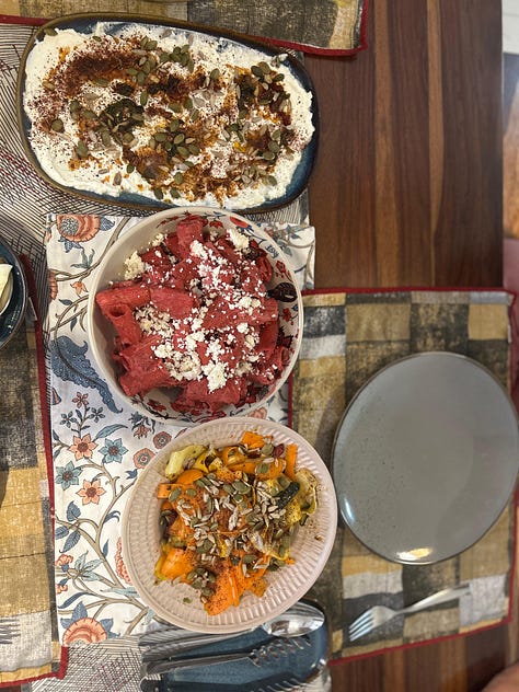 Food, pasta, beetroot