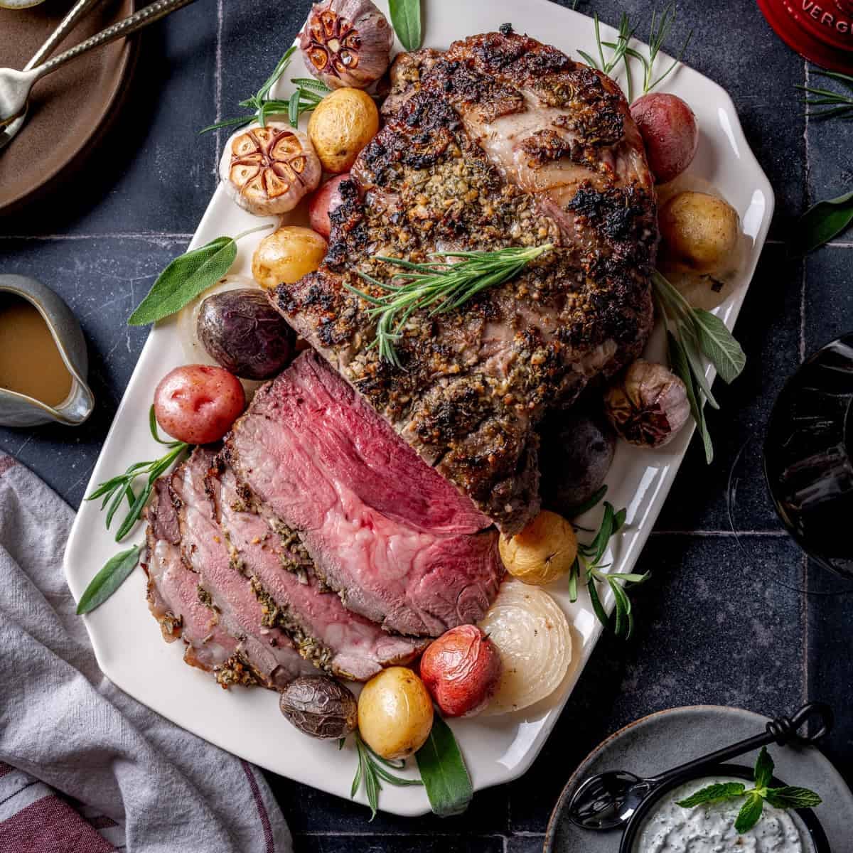 Slow-Roasted Boneless Italian Leg of Lamb with Potatoes Slow-Roasted Boneless Italian Leg of Lamb with Potatoes