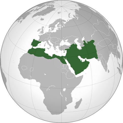 The Umayyad Caliphate at its greatest extent, under Caliph Umar II, c. 720