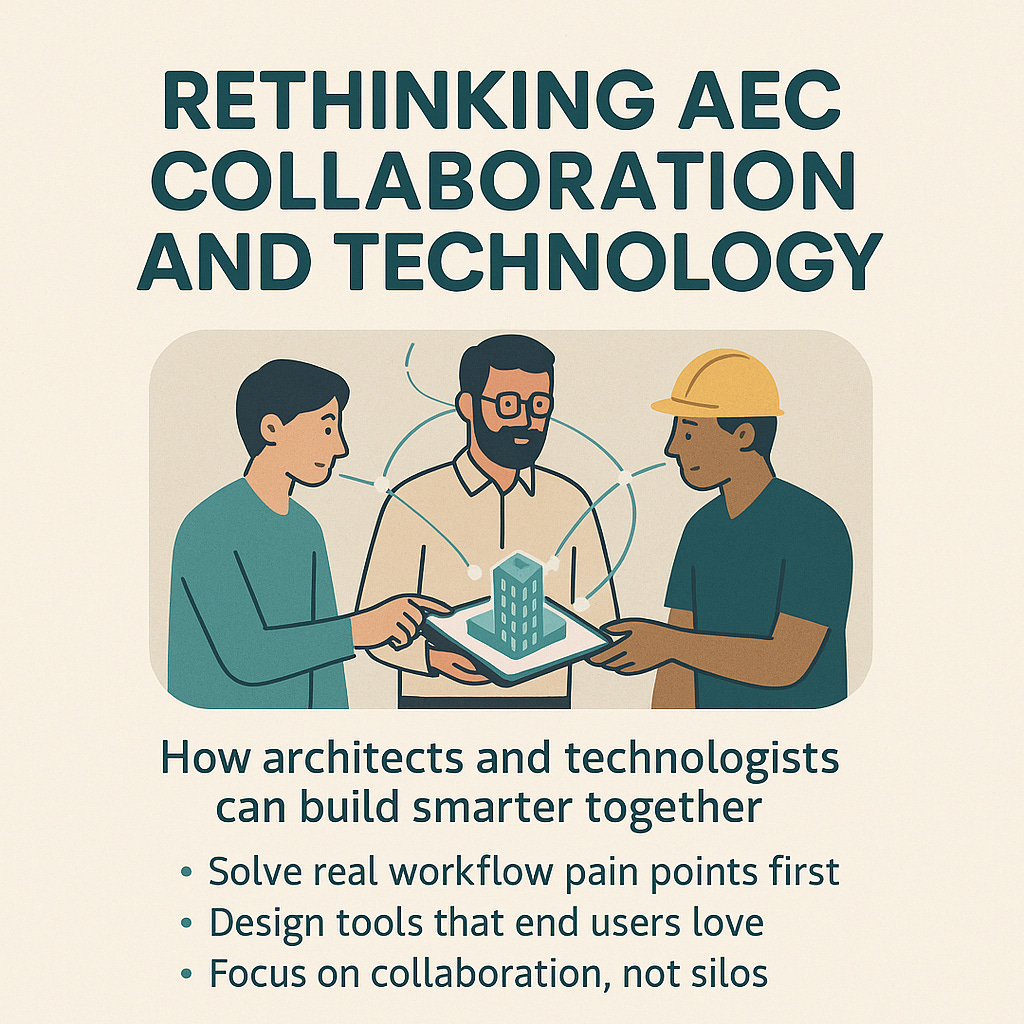 Image showing architects and technologists collaborating on AEC technology solutions to improve workflows and enhance project collaboration