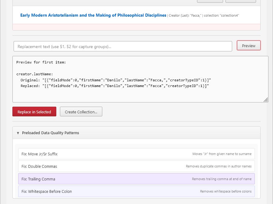 Cleaning Up the Metadata Mess: Introducing Zotero Search & Replace