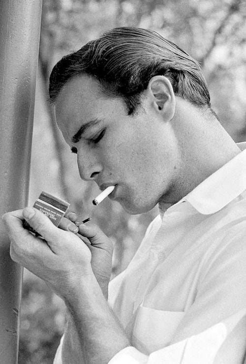 Marlon Brando smoking Marlon Brando smoking