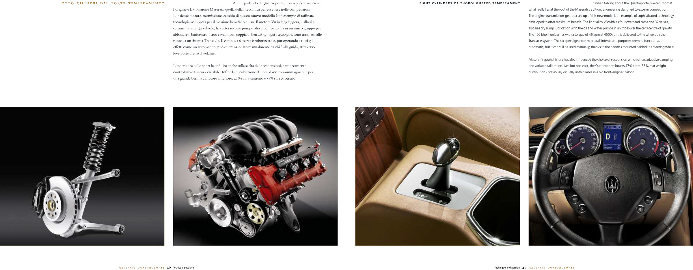 Maserati Quattroporte 2003 Brochure engine gearbox suspension Maserati Quattroporte 2003 Brochure engine gearbox suspension