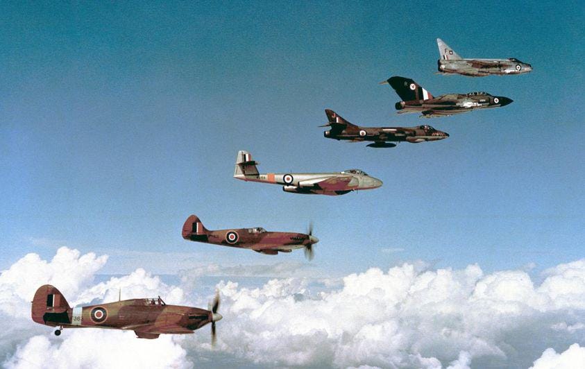 Official photograph of RAF celebration of the 20th anniversary of the Battle of Britain 1960.