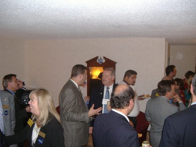 It was a boisterous scene in the Young Republican suite. I had to laugh at the bathtub full of beer cans too. But they were cold, I'll give them that! It was a boisterous scene in the Young Republican suite. I had to laugh at the bathtub full of beer cans too. But they were cold, I'll give them that!