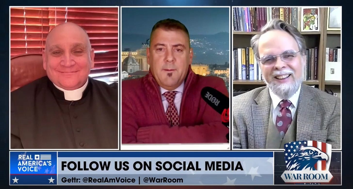 May be an image of text that says '!을 0 REAL * AMERICA'S VOICE FOLLOW US ON SOCIAL MEDIA Gettr: @RealAmVoice @WarRoom W WARROOM WAR'