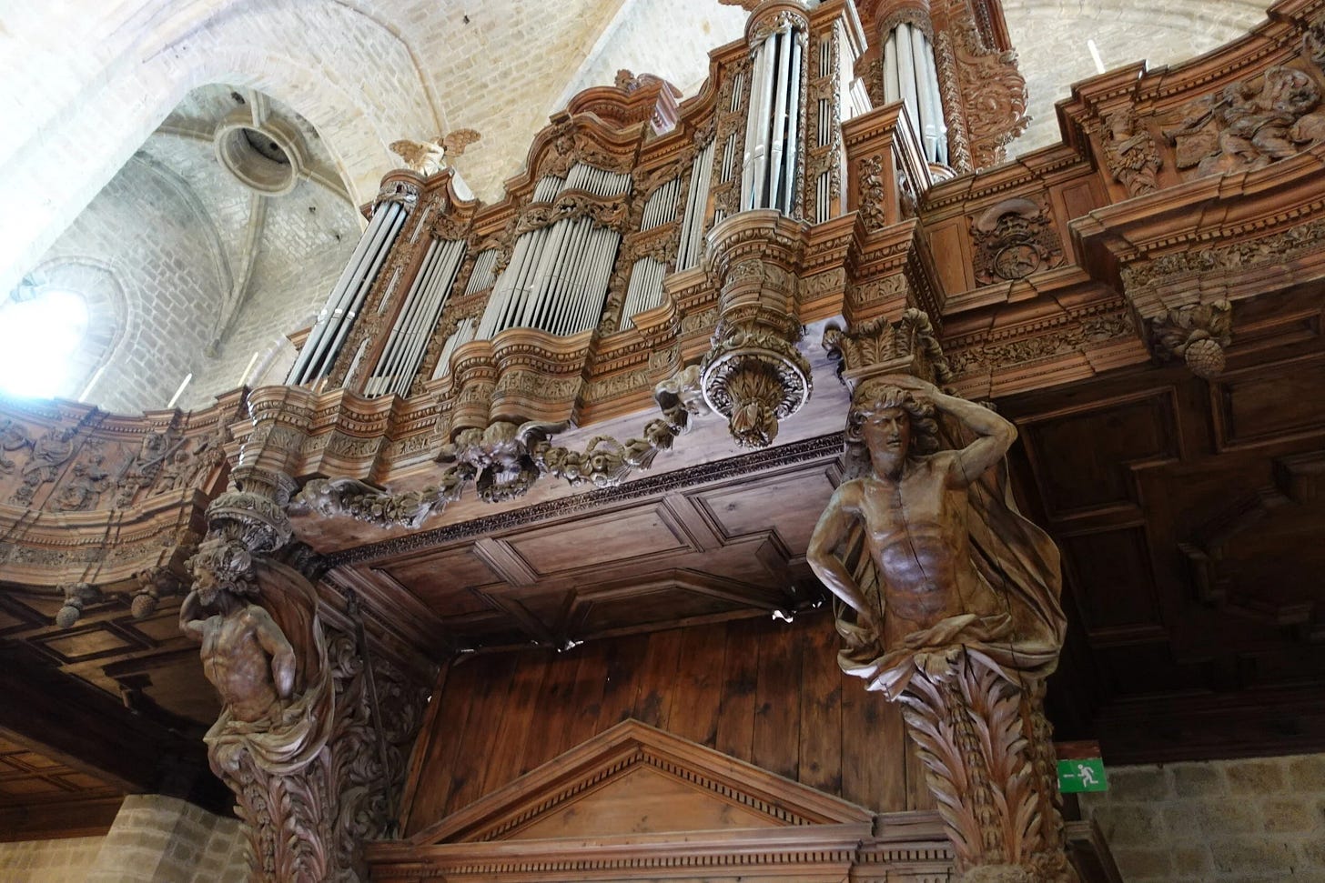  17th century pipe organ at La Chaise-Dieu, Auvergne, France 