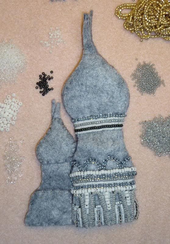 beaded Russian Cathedral felt painting bead embroidery beadwork etsy art beaded Russian Cathedral felt painting bead embroidery beadwork etsy art