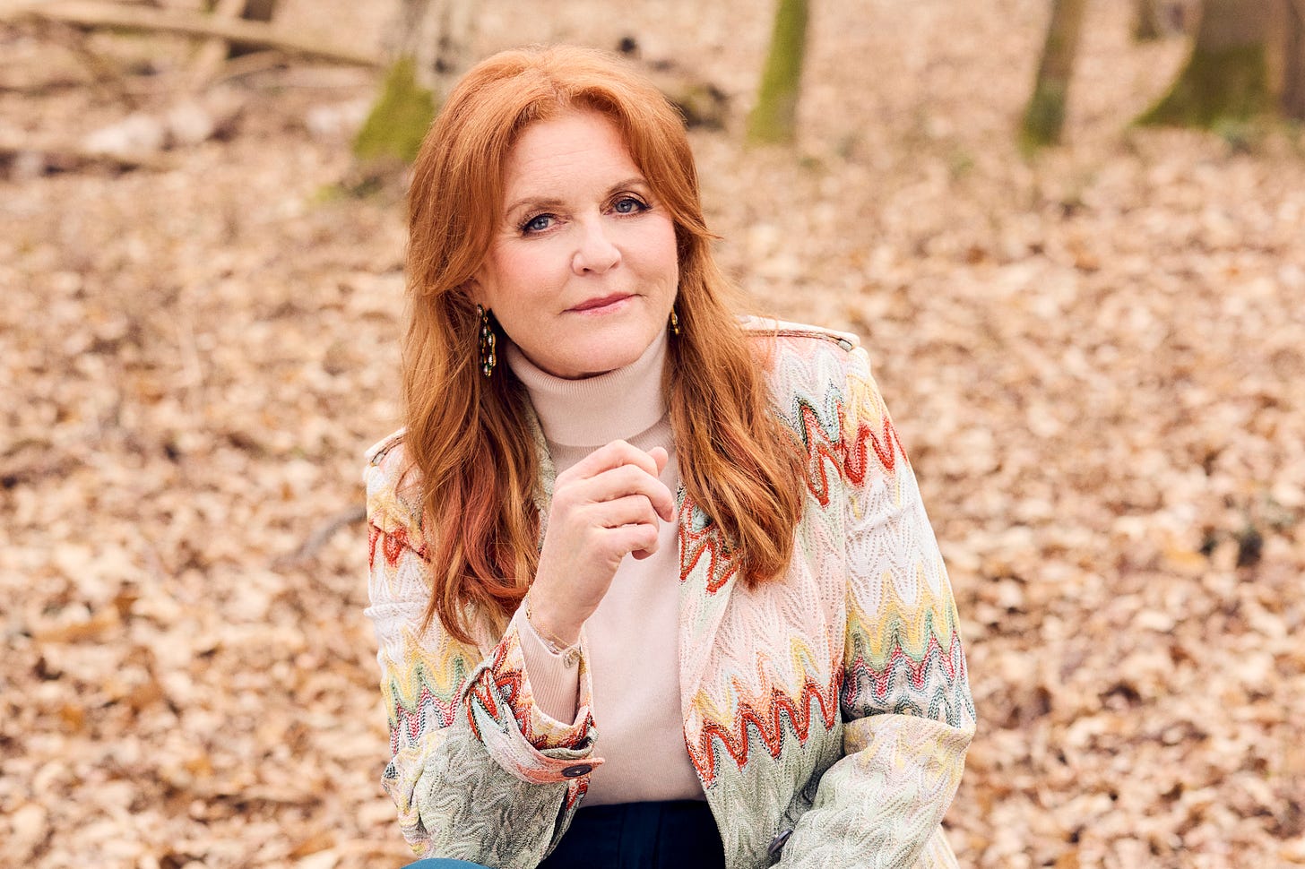 sarah ferguson posing outdoors