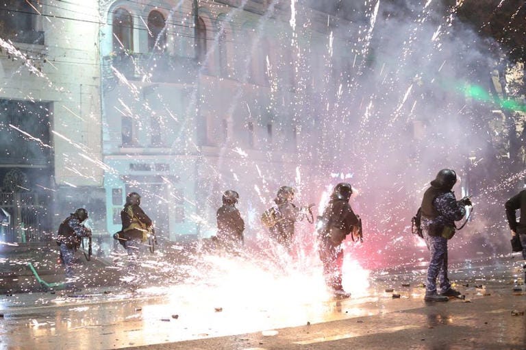 Ex Rangers hero joins mass protests in Georgia as he slams 'disgusting situation' after Tbilisi riots