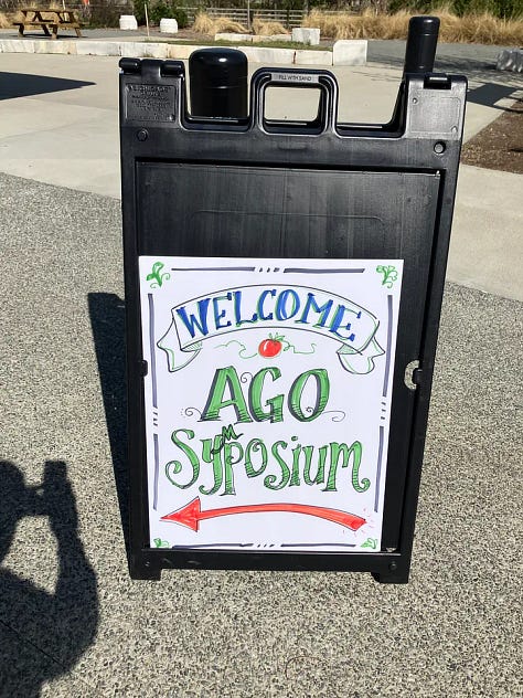 Welcome to AGO Symposium, vendors, Paintings