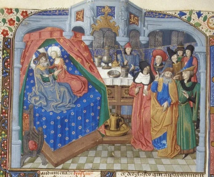 medieval couple in bed