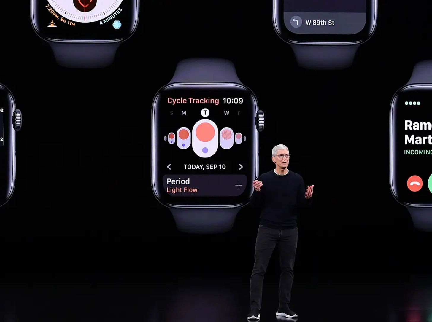 Apple presenting its Cycle Tracking feature, designed to help users monitor menstrual cycles and reproductive health through the Health app. Apple presenting its Cycle Tracking feature, designed to help users monitor menstrual cycles and reproductive health through the Health app.