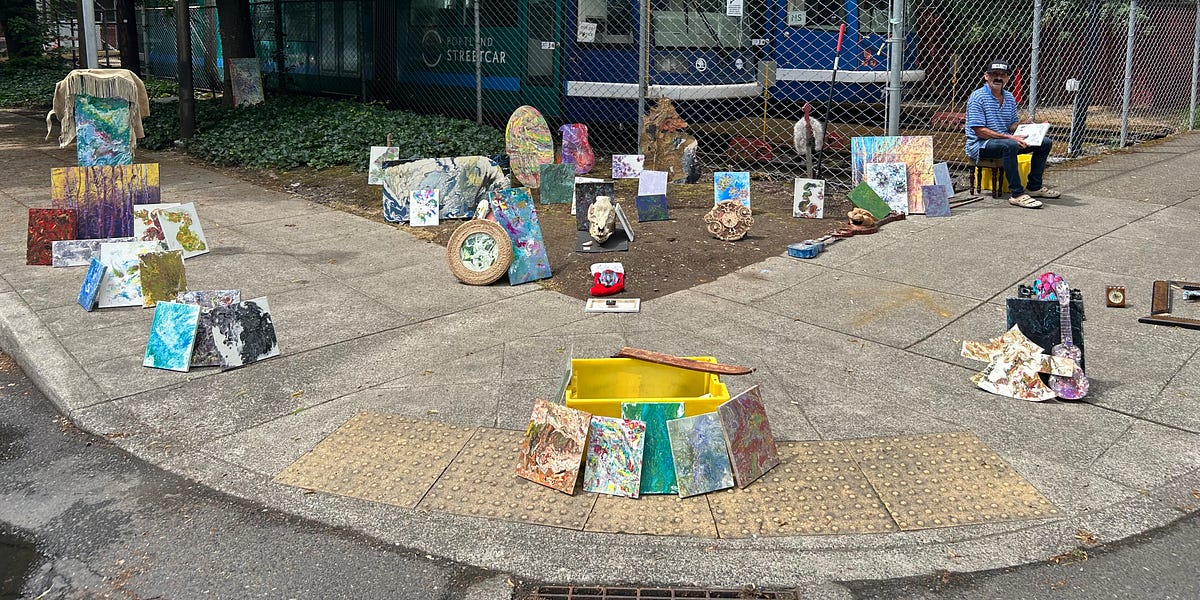 Art for sale under the freeway