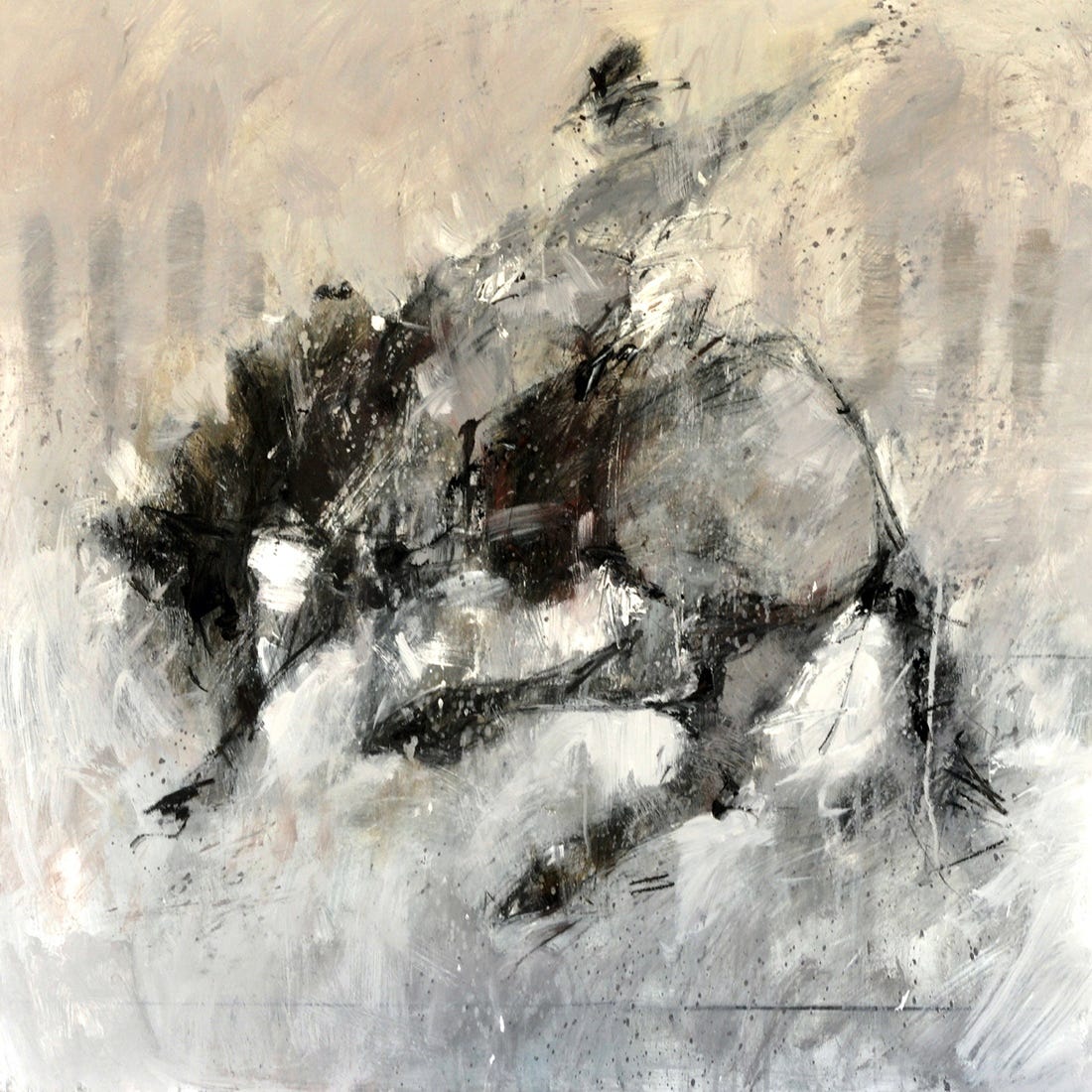 A painting of a person riding a horse

Description automatically generated