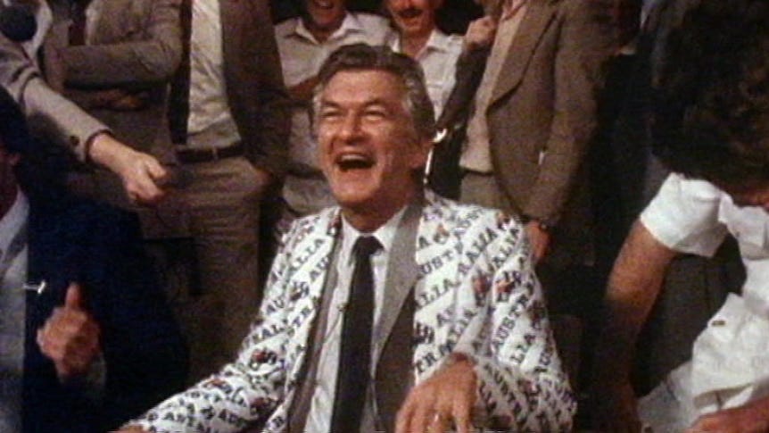 The irony behind the jacket worn by Bob Hawke after Australia won the America's Cup - ABC News The irony behind the jacket worn by Bob Hawke after Australia won the America's Cup - ABC News