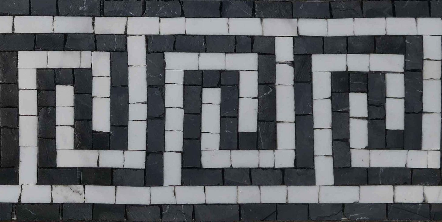 Versace Black and White Border Mosaic Art | Borders | Mozaico