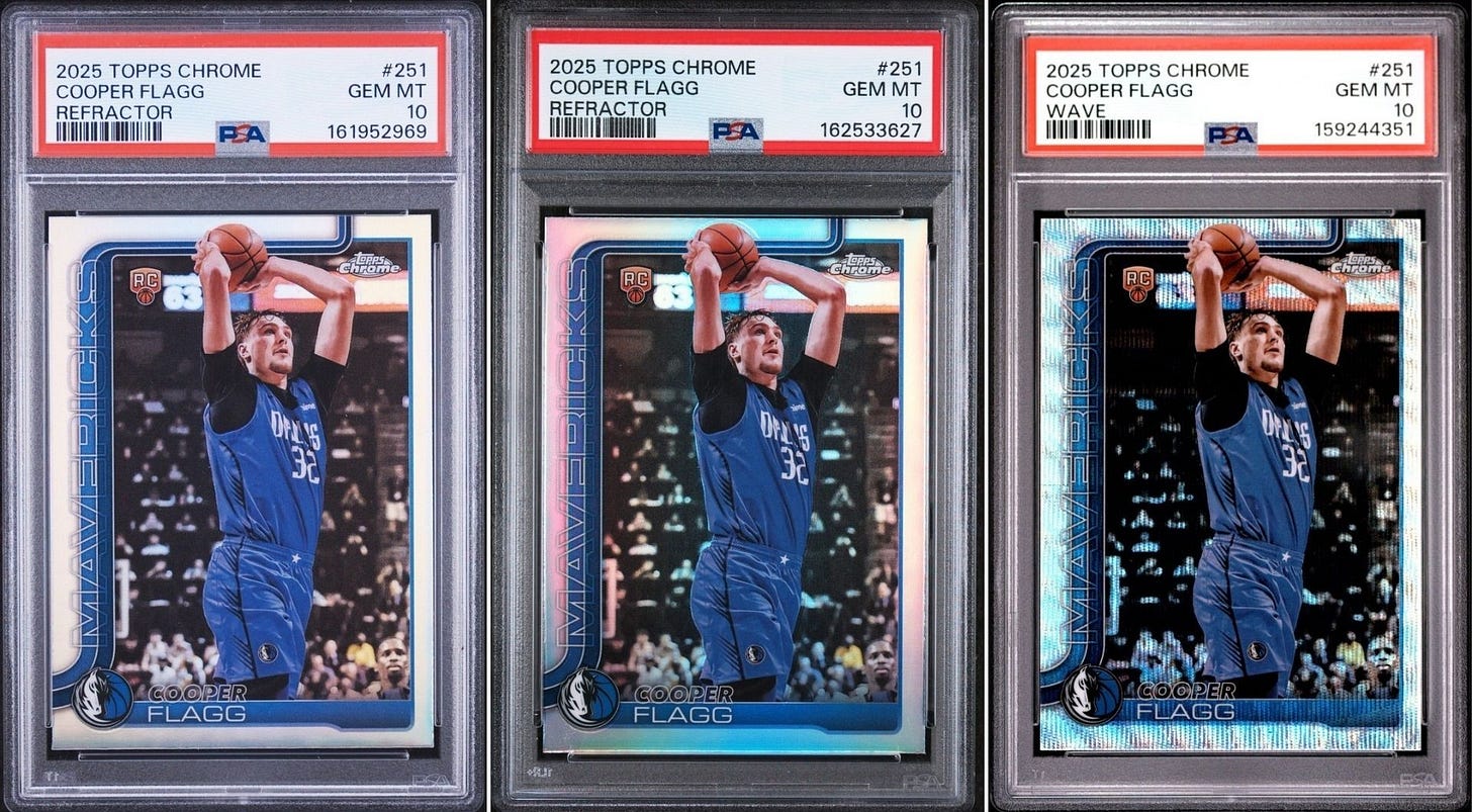 Centering is completely different between some 2025 Topps Chrome PSA 10s and others