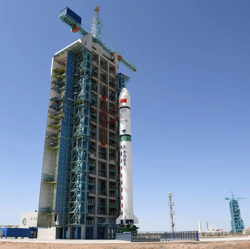 The Long March 2D Y42 vehicle ahead of its launch mission.