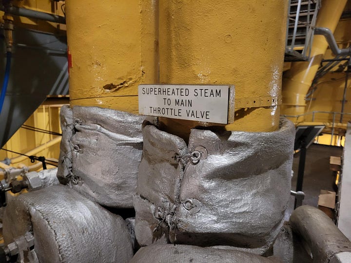 The boilers and steam pipes