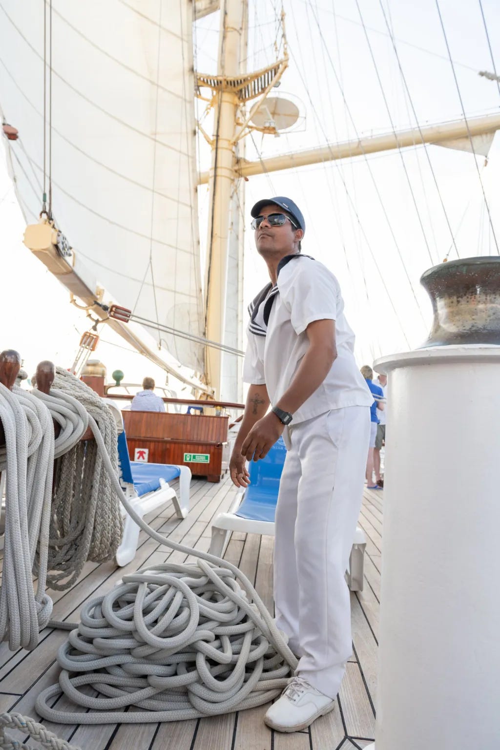 The ship sails by wind power to destinations in the western Mediterranean (Photo: Andrew Horwitz)