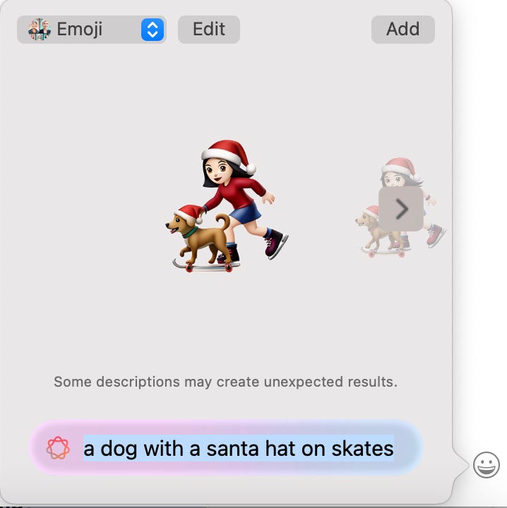 Genmoji generation through prompting