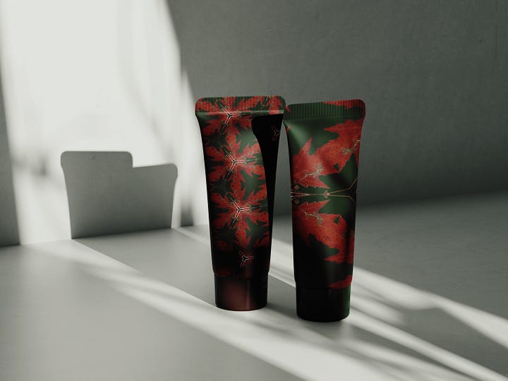 winter season cosmetic tubes prototype