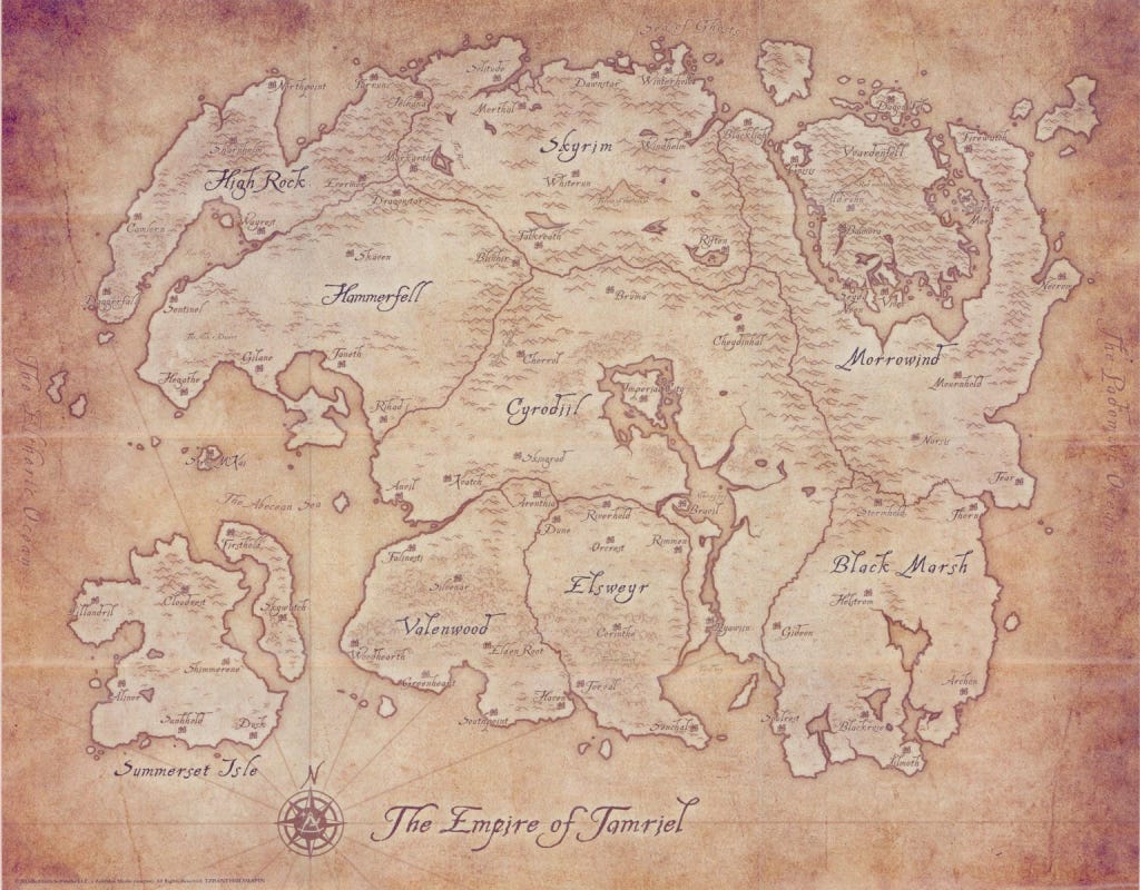 Anthology map of Tamriel