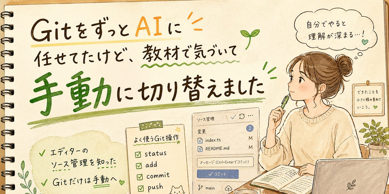 AIに言われるまま操作してたGitHub設定。教材を読んで手動でやろうと決めました